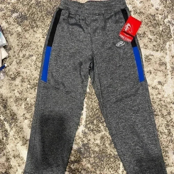 Rawlings Grey Joggers With Blue Stripes - Picture 1 of 2